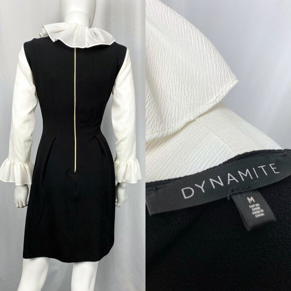 Dynamite black stretch crepe sleeveless short dress medium - Picture 2 of 3